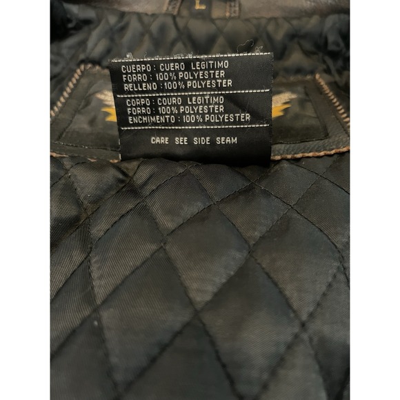 Vintage Harley Davidson Leather Motorcycle Jacket Distressed Coat‎ Brown L - Picture 13 of 16